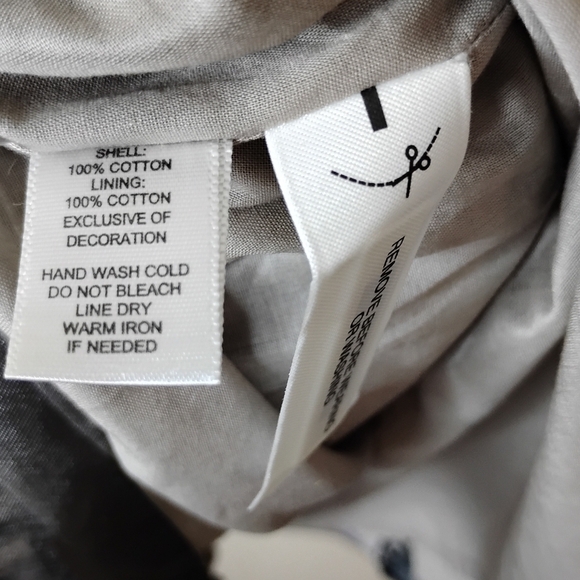 LOFT NWT Floral Cotton Babydoll Dress 6 Raw-Edge Sheer Straps - Picture 12 of 12